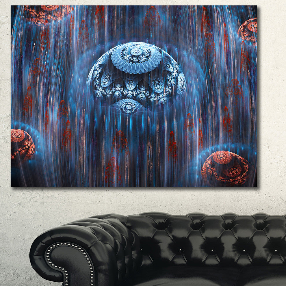 Blue World of Infinite Universe, Oversized Abstract Canvas Art Print, 60x40
