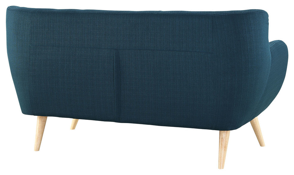 Modern Contemporary Living Room 2-Piece Set, Navy, Fabric, Plywood