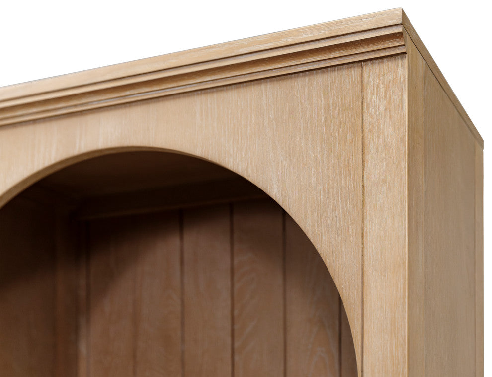 Modern Wood Open Bookcase, Shelving, Fully Assembled, Light Brown