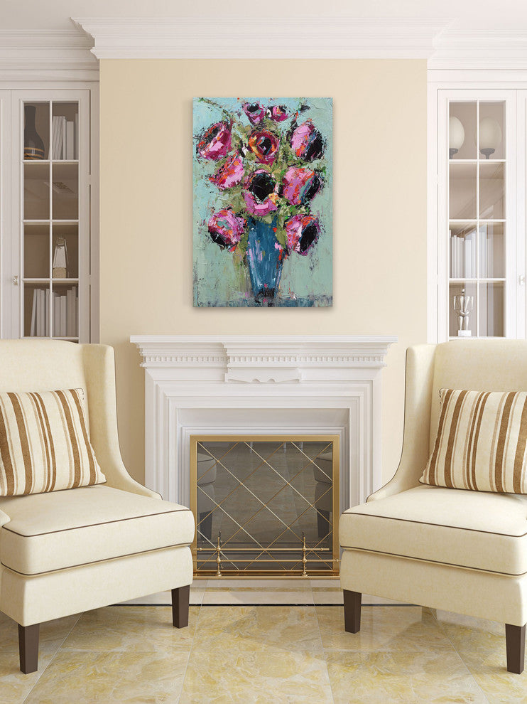 "Bright Bouquet" Painting Print on Wrapped Canvas, 12"x18"