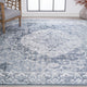 Harris Traditional Medallion Blue Rectangle Area Rug, 5' x 7'