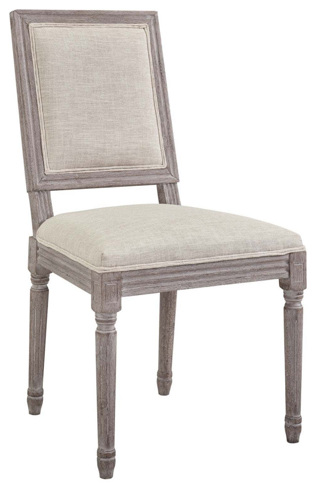 Court Dining Side Chair Upholstered Fabric Set of 4, Beige