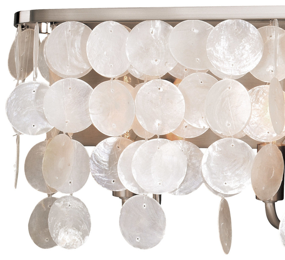 Vaxcel Elsa Capiz Shell 6-Light Vanity Light, Satin Nickel