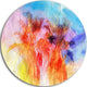 Colorful Retro Palm Trees, Landscape Painting Disc Metal Artwork, 11"