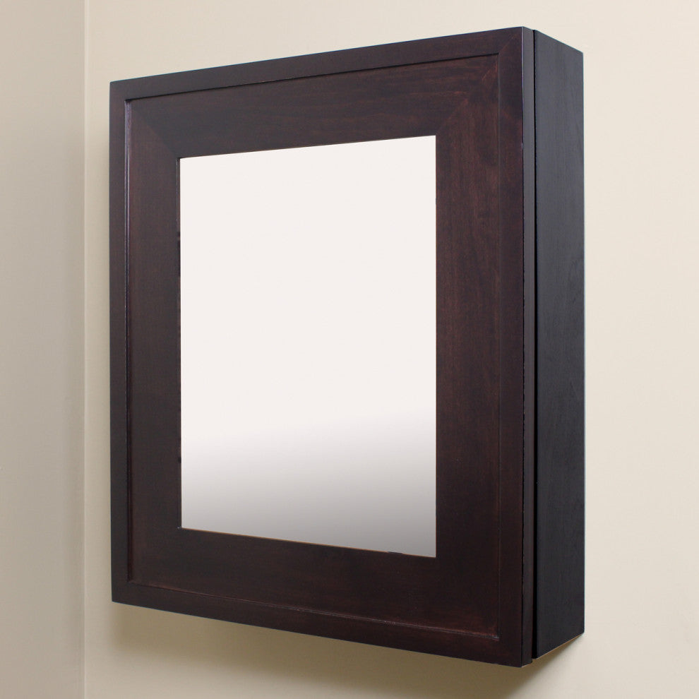 Wall Mount Mirrored Medicine Cabinet, Coffee Bean