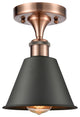 Innovations 516-1C-AC-M8-BK-LED 1-Light Semi-Flush Mount Antique Copper