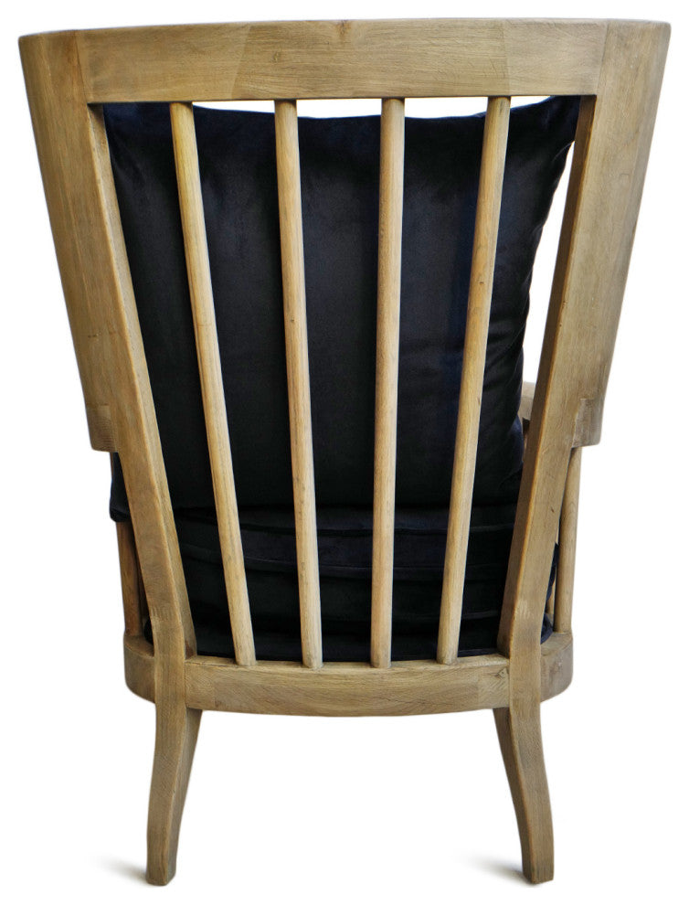 Wingback Navy Velvet Arm Chair
