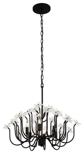 Wildflower 6-Lt Chandelier - Matte Black