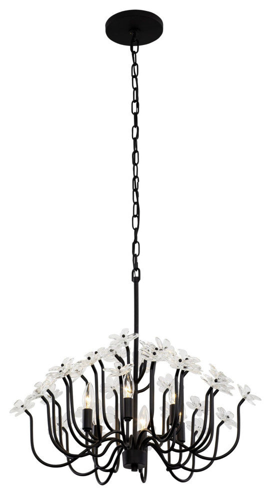 Wildflower 6-Lt Chandelier - Matte Black