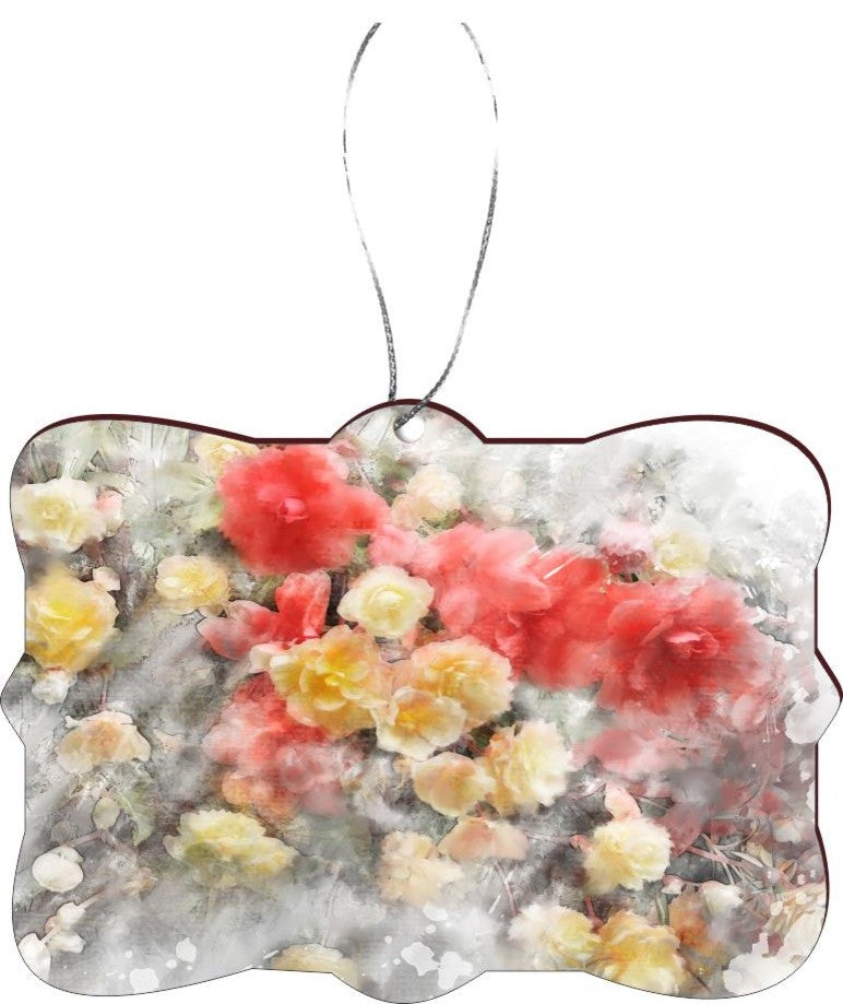Begonia Flowers Design Rectangle Christmas Tree Ornament