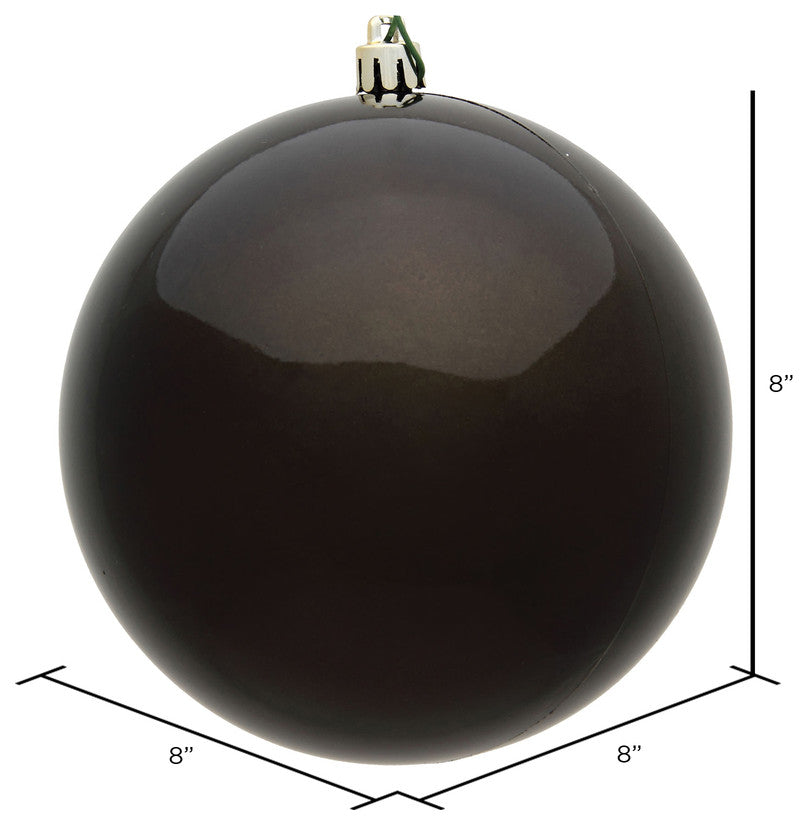 Vickerman 8" Gunmetal Shiny Ball Ornament