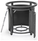 LeisureMod Walbrooke Patio Round Tank Holder With Slats Design, Gray
