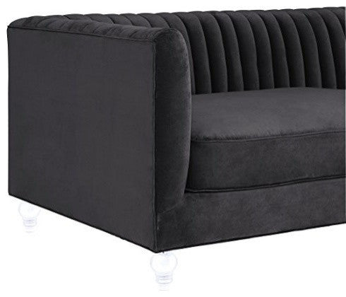 Aviator Grey Velvet Sofa - Grey