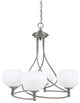 Capri 4-Light Chandelier, Brushed Nickel/White Muslin