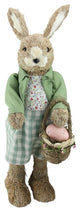 20.25" Easter Bunny Rabbit Spring Figure With Egg Basket