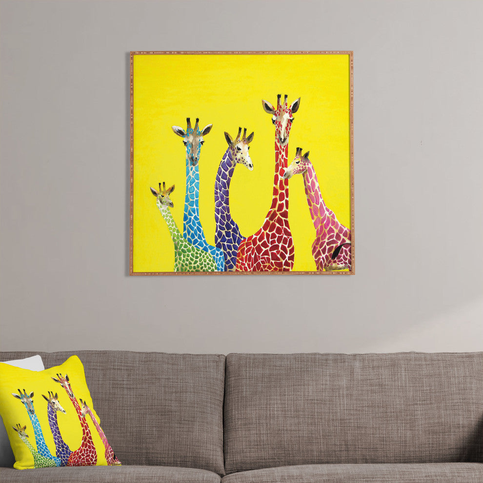 Deny Designs Clara Nilles Jellybean Giraffes Framed Wall Art