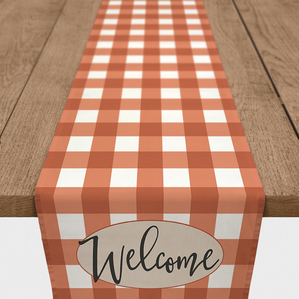 Welcome Buffalo Check Table Runner