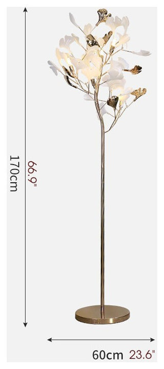 Bremgarten | Creative Ginkgo Leaves Shaped LED Floor Lamp, Marble
