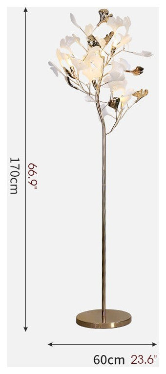 Bremgarten | Creative Ginkgo Leaves Shaped LED Floor Lamp, Marble