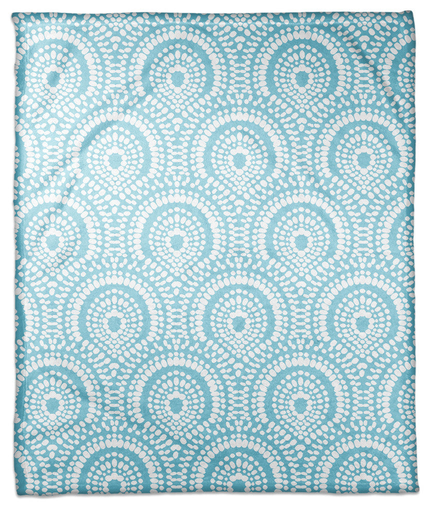 Blue Medallion Pattern 50x60 Coral Fleece Blanket