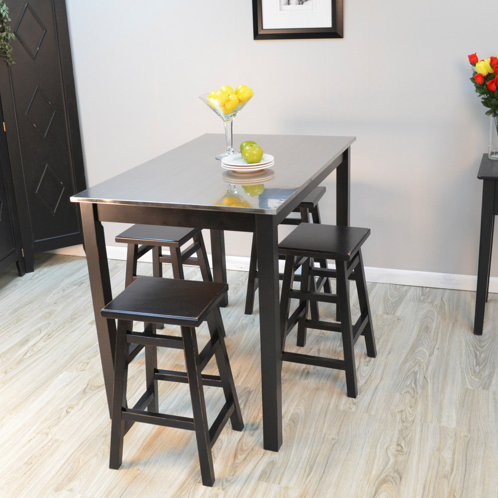 Le'Chef's Stainless Steel Top Table, Black