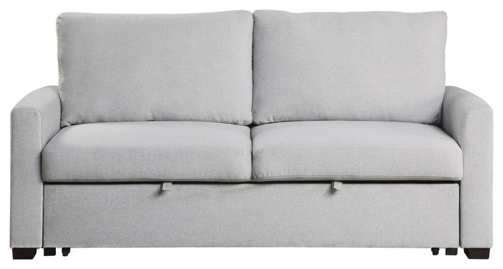 Wallstone Convertible Studio Sofa With Pull-Out Bed, Gray Color