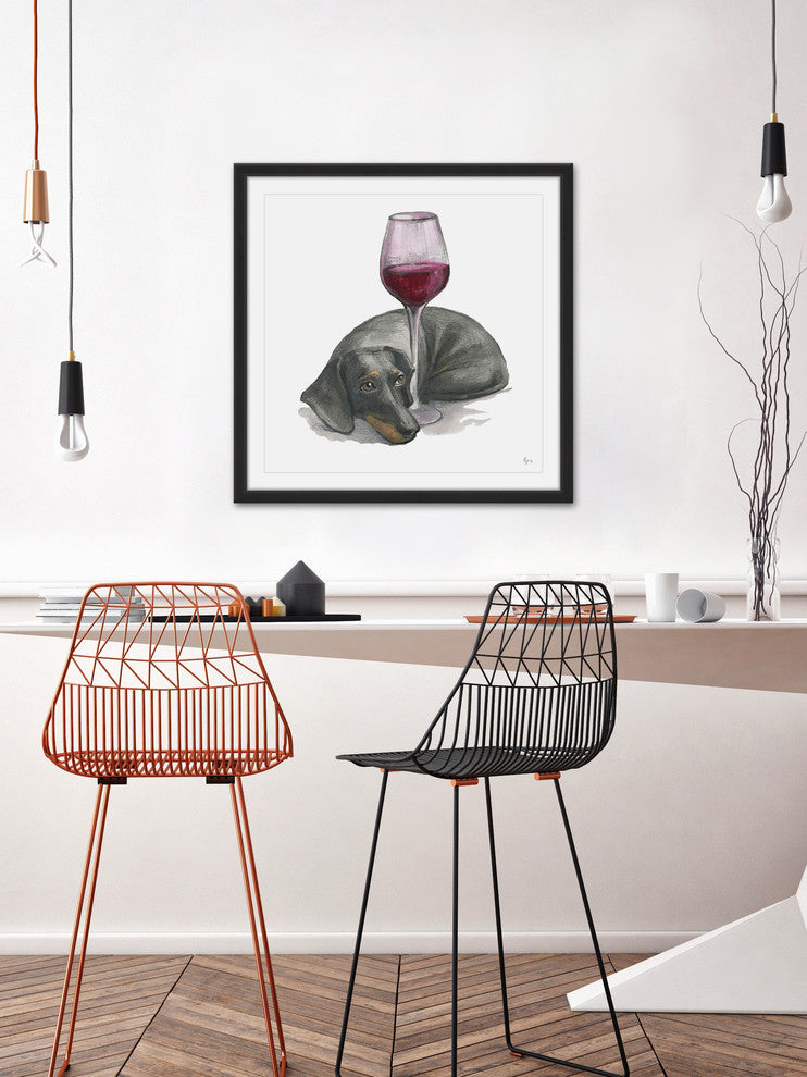 "Wine Is Me" Framed Painting Print, 24"x24"