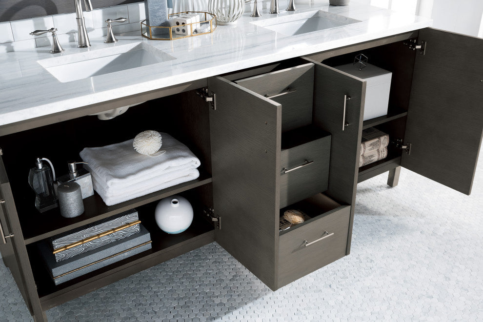 James Martin 850-V72-SOK-3AF 72" Double Vanity with 3 CM Solid Surface Top