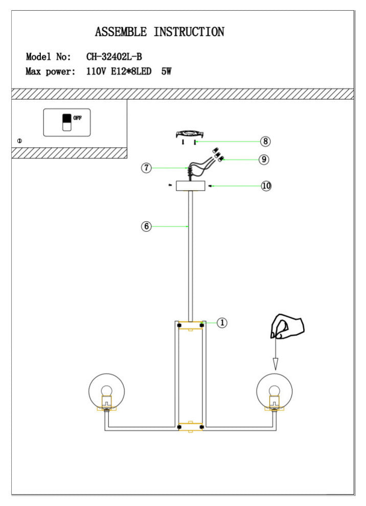 Monachopsis Dimmable LED Integrated Chandelier, Gold and Black, Small