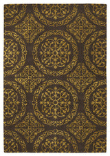 Satara Contemporary Area Rug, Brown and Gold, 5'x7'6" Rectangle