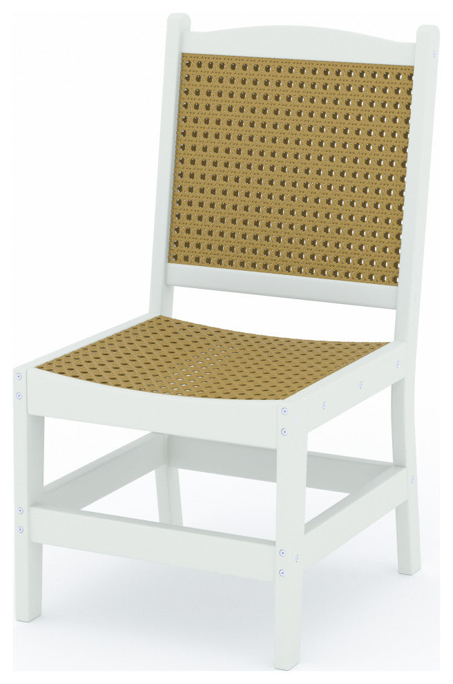 LuXeo Tuscany Woven Rattan Dining Set, White, 7-Piece