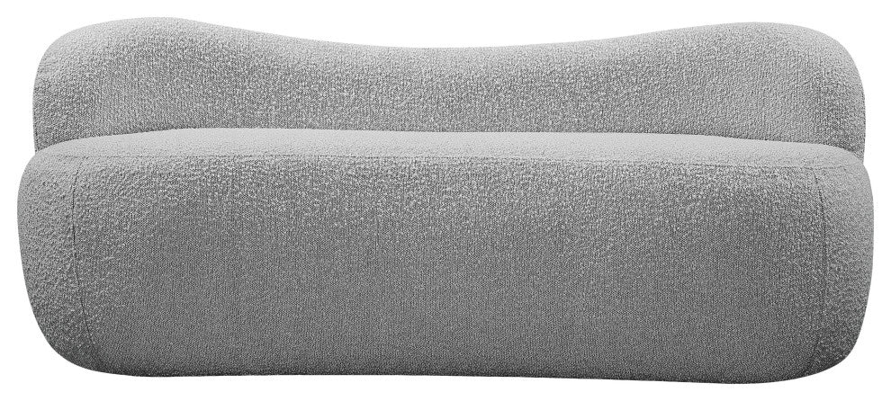 Flair Boucle Fabric Upholstered Bench, Grey