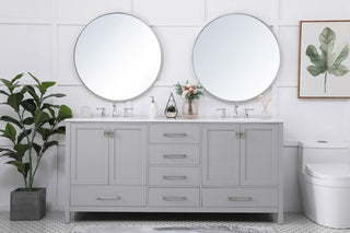 Grey 72" Double Sink Bathroom Vanity