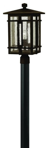 Tucker Outdoor Post/Pier Mount, Oil Rubbed Bronze With Clear Seedy Glass