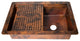 33" Drop-in One Bowl Hammered Copper Kitchen Sink w/ Removable Grill, 16 Gauge
