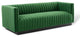 Conjure Channel Tufted Velvet Sofa - Emerald