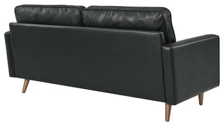 Valour Leather Sofa, Black