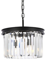 Elegant Lighting 1238D16/RC Sydney 3 Light 16"W Crystal Pendant - Matte Black
