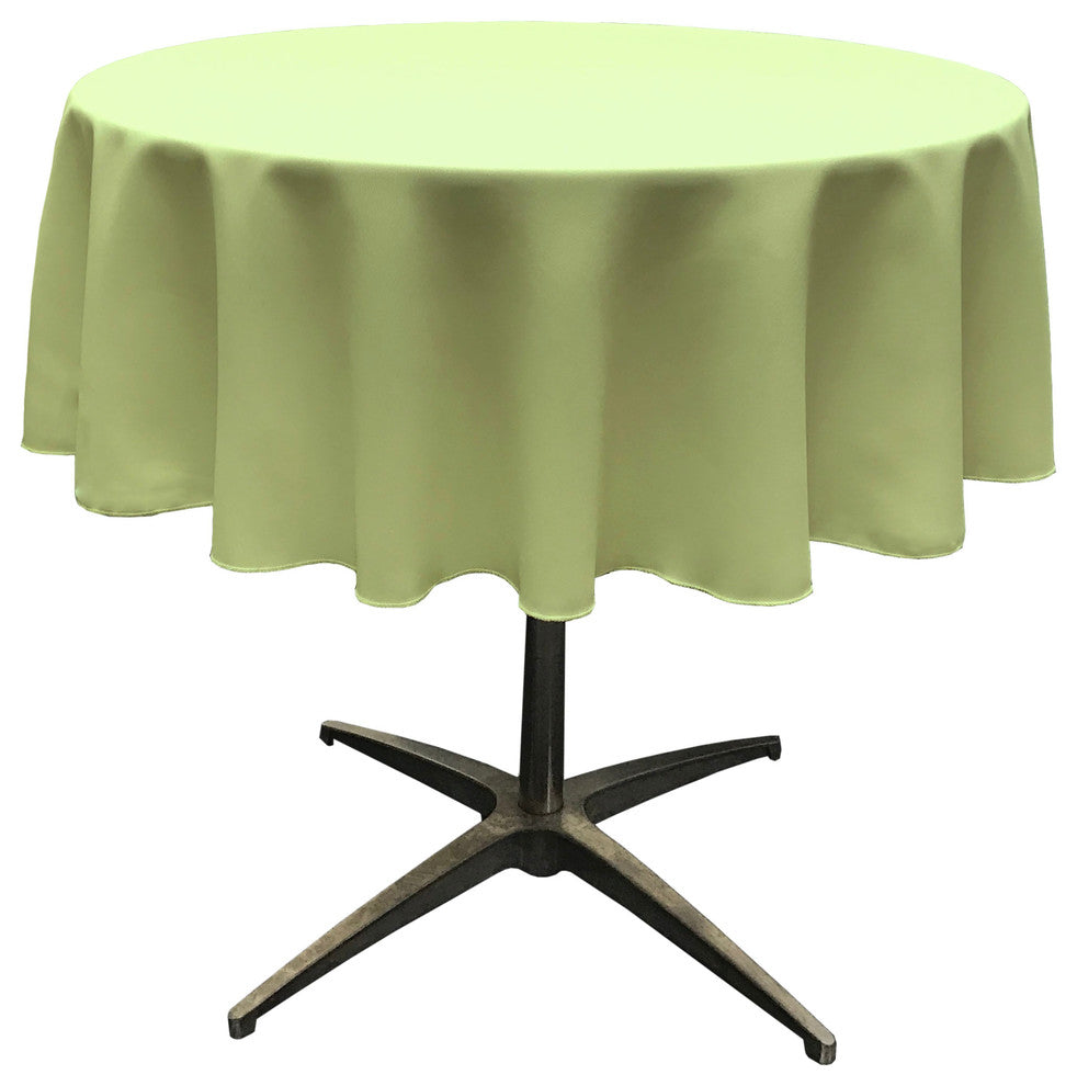 LA Linen Round Polyester Poplin, Sage, 51" Round