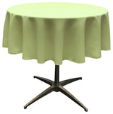 LA Linen Round Polyester Poplin, Sage, 51" Round