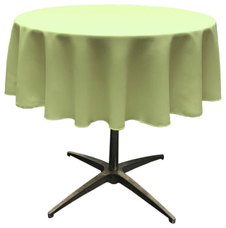 LA Linen Round Polyester Poplin, Sage, 51" Round