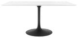 Lippa 60" Rectangle Wood Dining Table Black White