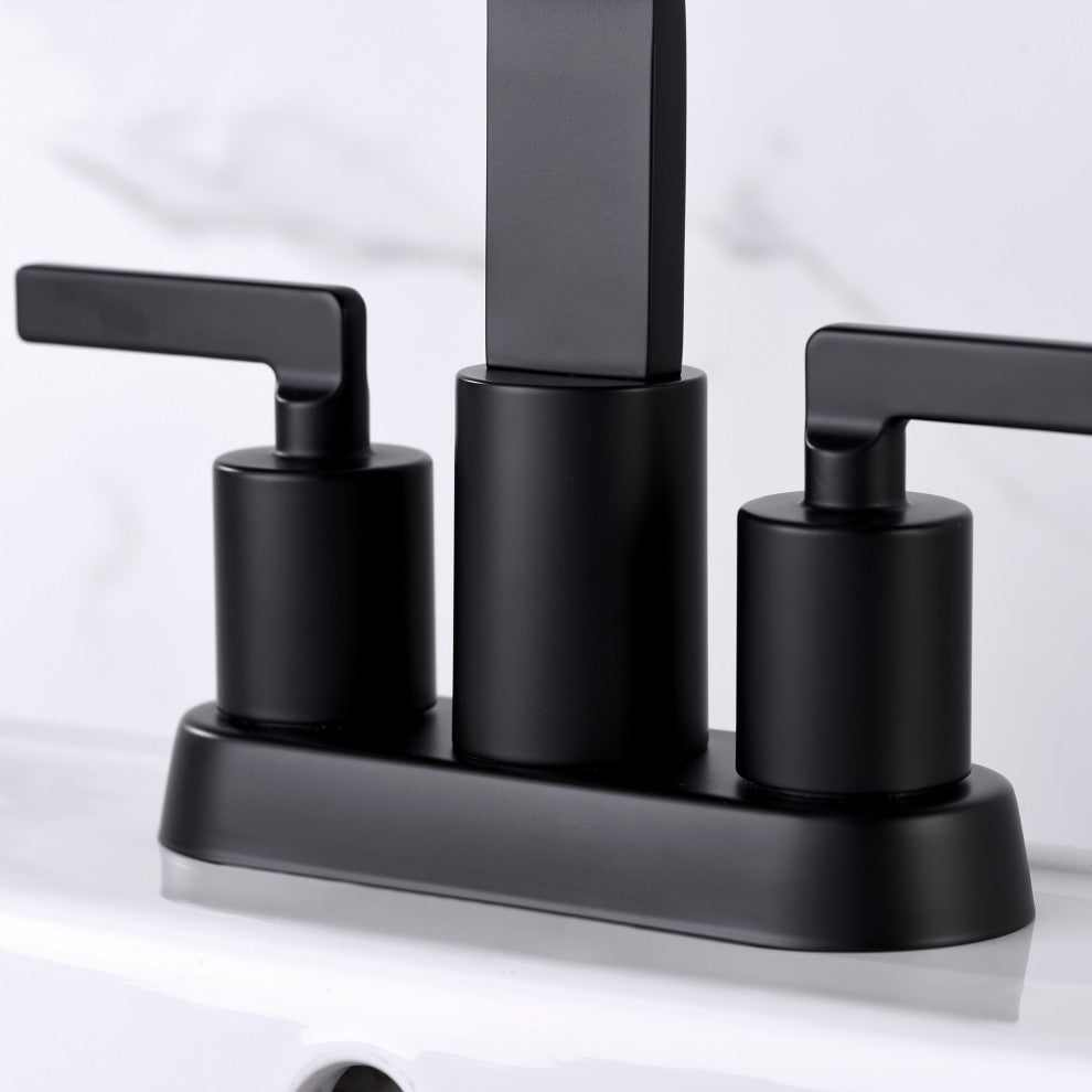 Luxier MSC14-T Single-Handle Bathroom Faucet With Drain, Matte Black