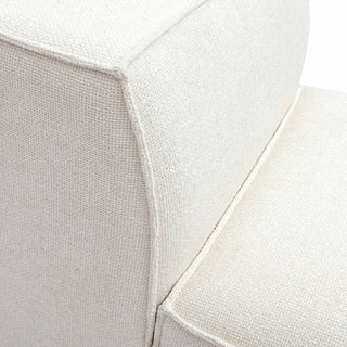 Mindy Chenille Basketweave Armless Chair, Cream