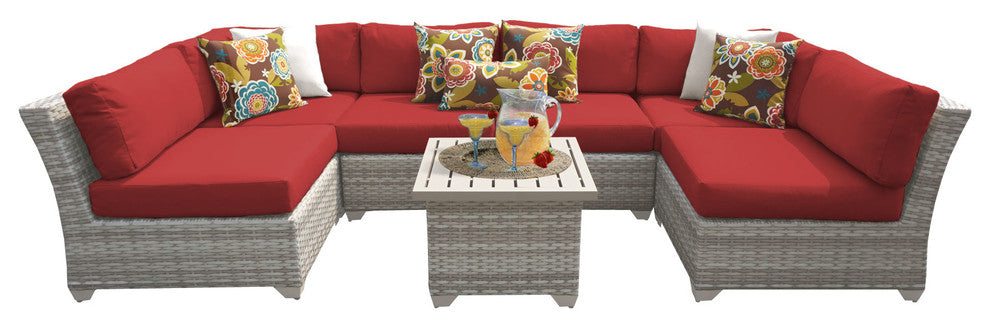 Fairmont 7 Piece Outdoor Wicker Patio Furniture Set 07c