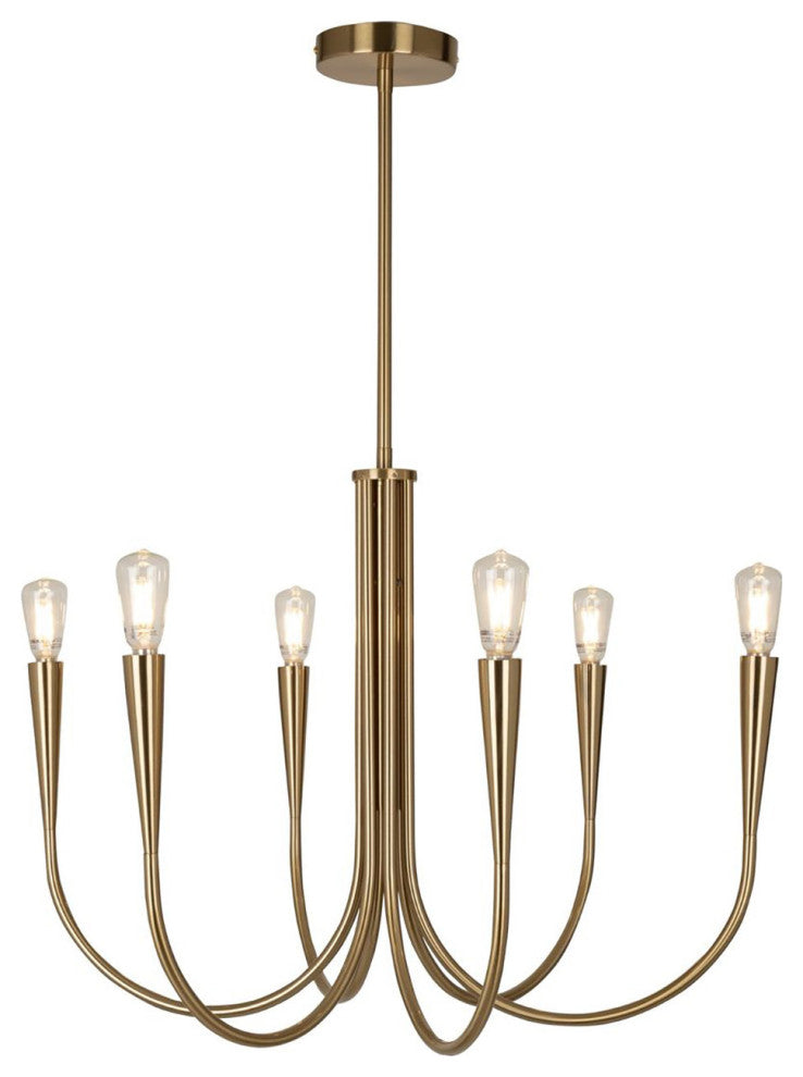 Bronte - Chandelier - 6-Light - Brass