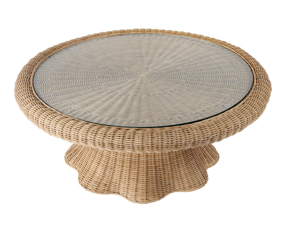 Flora Rattan Scalloped Coffee Table