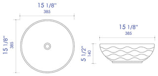 White 17" Decorative Round Vessel Above Mount Ceramic Sink