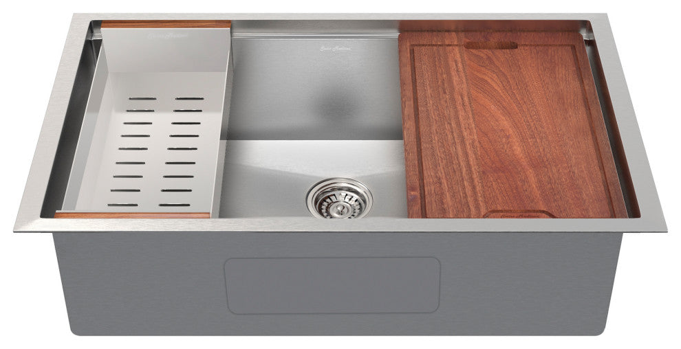 Rivage 33x19" Single Basin Undermount Kitchen Workstation Sink
