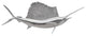 Sail Fish Wall Sculpture, Silver Leaf